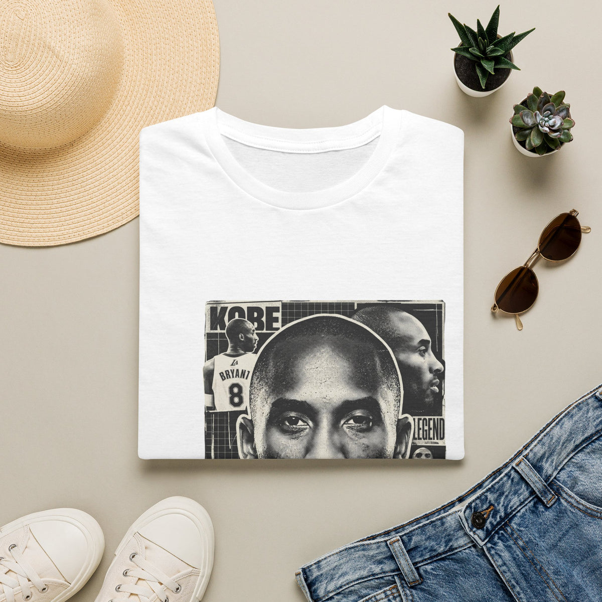 Kobe Bryant Tribute T-Shirt — Retro Collage Basketball Legend Tee