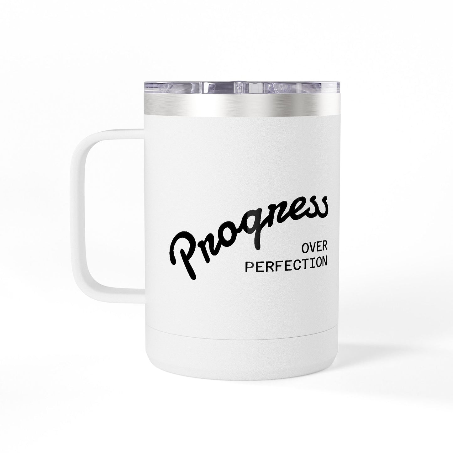 15oz Insulated Coffee Tumbler Mug – White Travel Mug