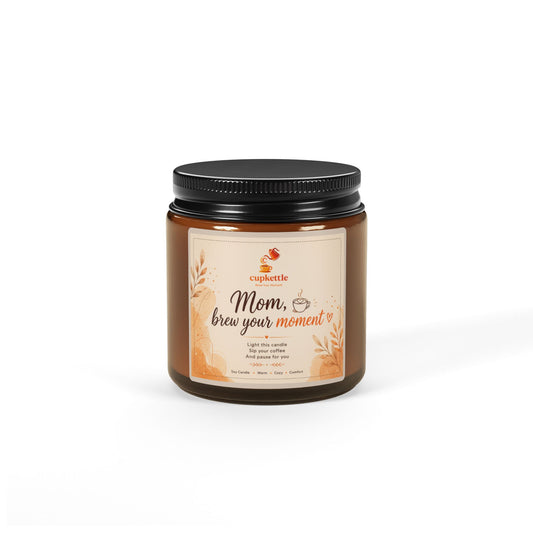Mom Brew Your Moment Soy Candle — Amber Jar, Relaxing Floral Scent