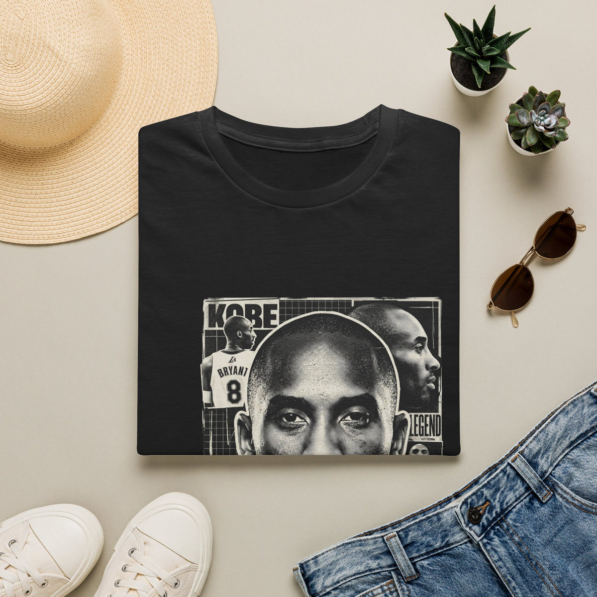 Kobe Bryant Tribute T-Shirt — Retro Collage Basketball Legend Tee